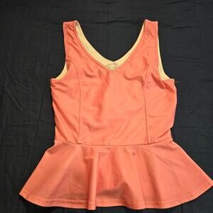 One Loved Babe Pink Peplum Swim Top V-neck Size L Barbiecore